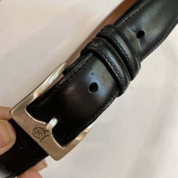 Tommy Hilfiger Black Leather Classic Belt Size 36 - Picture 2 of 13
